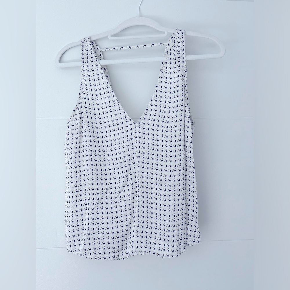 LUNYA Washable Silk Tank (Blue/Yellow Flowers)